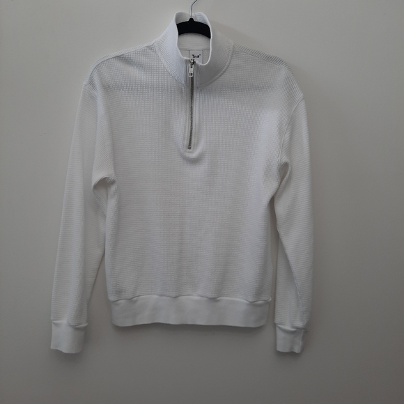 Aritzia TNA Canal Half Zip Thermal Waffle Knit Sweater - Picture 4 of 9